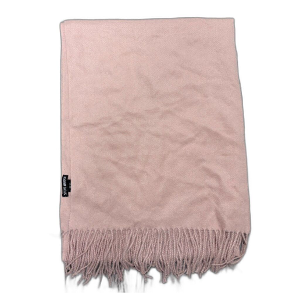 Steve Madden Shawl Wrap 28x76 Dusty Rose Fringe Soft Romantic Coquette Feminine